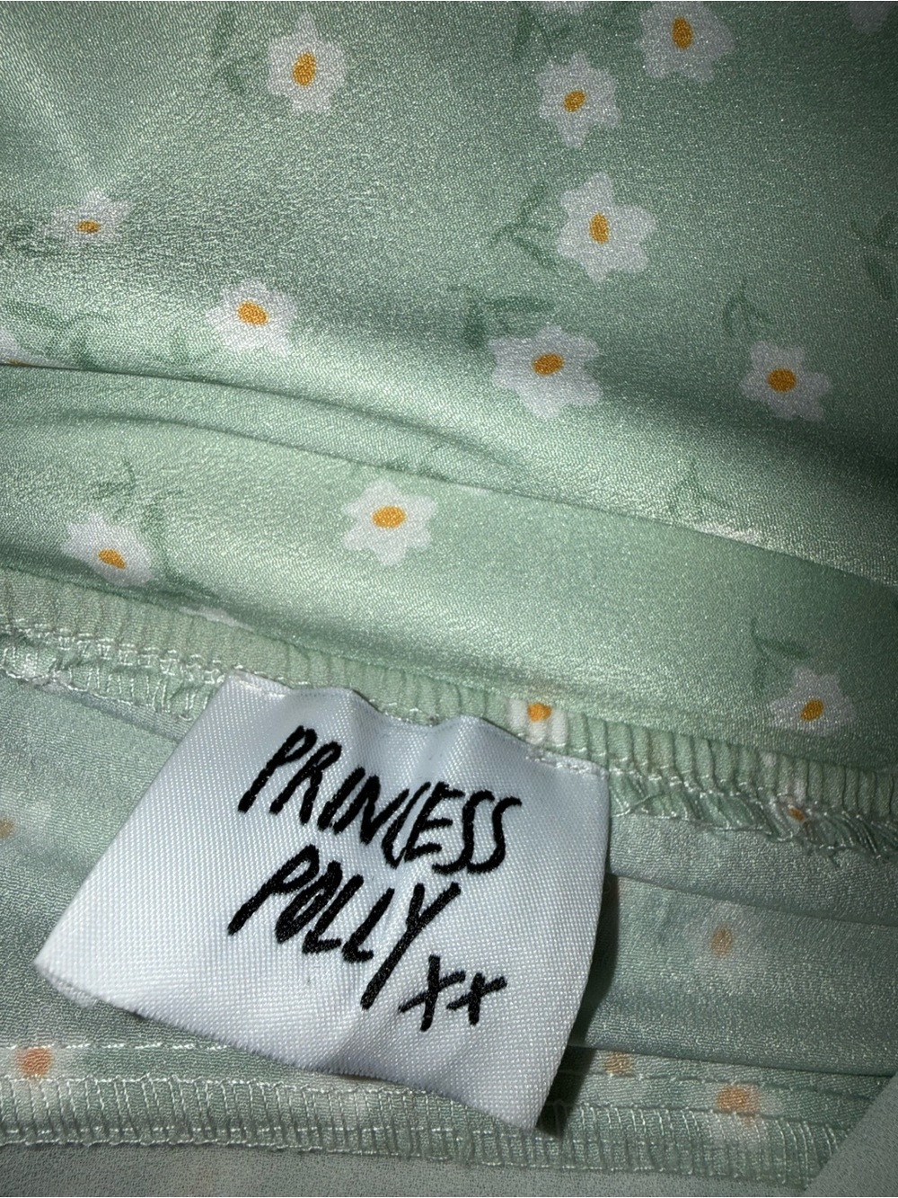 Princess Polly Mint Green Daisy Slip Dress Mini - Picture 2 of 3